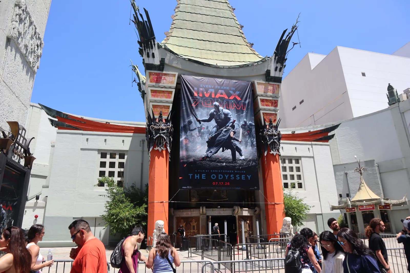 The pagoda facade of the TCL Chinese Theatre on Hollywood Boulevard
