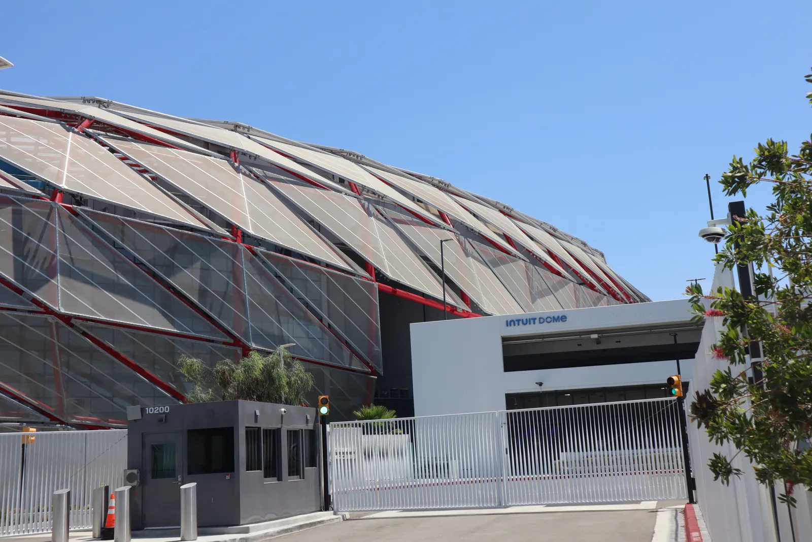 The exterior of the Intuit Dome arena
